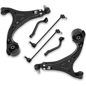 6Pcs Front Suspension Kit Compatible with 2011-2014 Hyundai Sonata 2.4L (Without Sport Suspension), Lower Control Arms w/Ball Joints, Sway Bar Links, Outer Tie Rod Ends, K622360 K622361