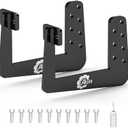 RV Bumper Brackets for Reinforcing RV Bumper Rack, Fits 4-Inch to 4.5-Inch Square Bumpers, 2 PCS Heavy Duty Universal Support Bracket with Drill Bits, Black Powder Coated