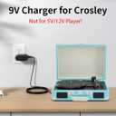 WUKUR 9V 2A Power Adapter for Crosley Record Player Power Cord, Charger for Crosley Cruiser Portable Turntable Record Player CR8005A CR221 CR8005C I II III Series, 5.9ft Cable (Not for 5V or 12V)