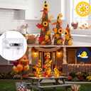 Jenaai 3 Pcs Lighted Fall Table Tree Decor, Thanksgiving Cone Tree Decor