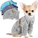 3 Pack Dog Sweaters for Small Dogs Girl Boy Winter Fleece Clothes Warm Soft Dog Sweatshirt Outfit for Dogs Cats Pet Apparel, Size M