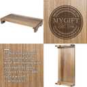 MyGift Premium Acacia Solid Wood Desk Monitor Stand, Laptop Riser & Keyboard Storage – Wooden Desktop Organizer for Screen Display and Workspace Organization