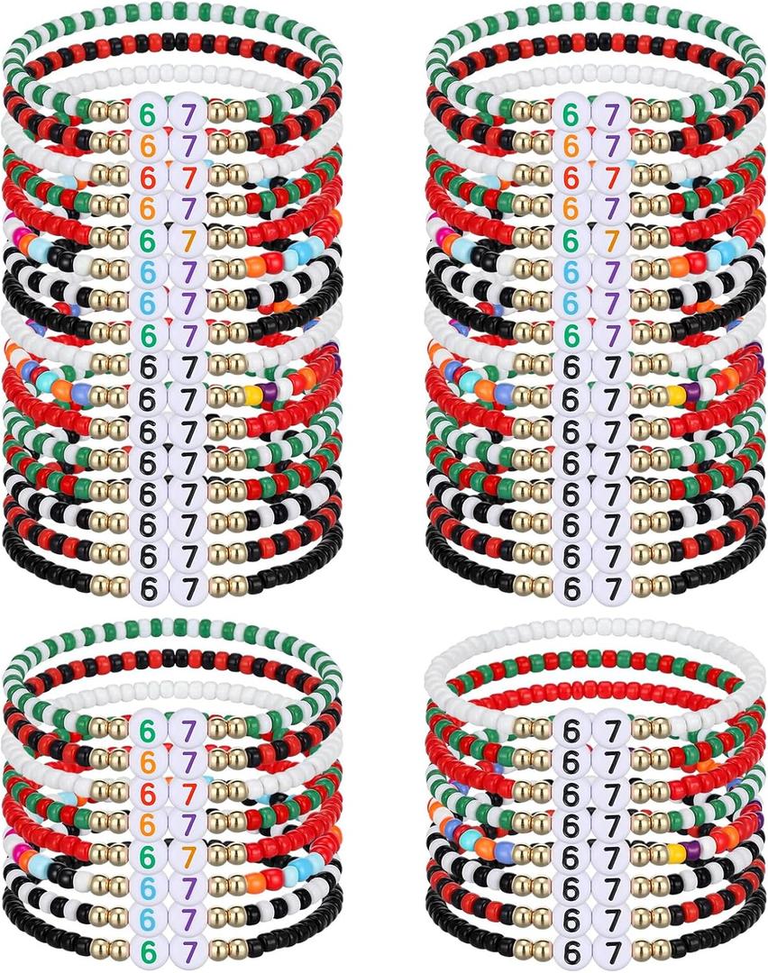 48 Pcs 6 7 Meme Bracelets Gift Bulk