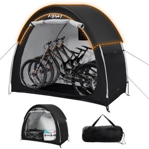 Bike Storage Shed with Rain Cover,2X Sturdy 600D Polyester Cloth,Waterproof Outdoor Bicycle 2-3 Bikes Tent,Waterproof Zipper,Garden Tools,Toys,Backyard Mowers Shelter,8X Windproof Ropes
