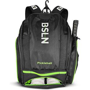 Pickleball Bag - Large Pickle Ball Sports Backpack with Padded Paddle Pockets & Large Bottom Sack for Shoes - Hanging Fence Hook, Storage Compartments for Laptop, Insulated Water Bottle 