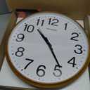 TIMESS Wall Clock, Classic Wood Style Finish, 18 Inch Non-Ticking Silent Battery Operated Analog Clock, Ideal Retro Decor for Home, Bedroom, Living Room, Kitchen, Bathroom, Office(Wood Yellow)