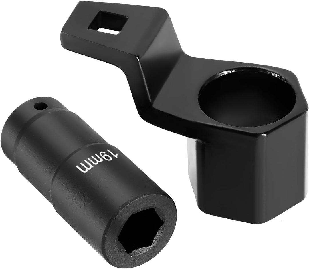 DASBET 19mm Harmonic Balancer Socket and 50mm Hex Crankshaft Crank Damper Pulley Holding Wrench Socket Tool Compatible for Honda Acura