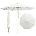 SUNNYARD 10FT Bamboo Patio Umbrella, UPF50+ Outdoor Umbrella, Off White