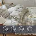 NSNLGSGC Tan Gingham Ruffle Duvet Cover Queen Size, 3 Pieces Taupe Soft Pre-Washed Microfiber Checked Plaid Comforter Cover Set, Vintage Farmhouse Bedding Set(Tan Gingham, Queen 90"x90")