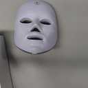 LED Face Mask Light Therapy, 7+1 Modes Portable Red Light Therapy for Face, Rechargeable, Blue & Red Light Mask, LED Facial Skin Care Mask At Home & Travel (White)