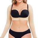 LODAY Upper Arm Shaper for Women Faja Post Surgery Slimming Compression Sleeves Shapewear Tops (Small/Medium, Beige)
