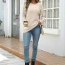 ANRABESS Women Long Sleeve Shirts Business Casual Tunic Tops Fall Lightweight Sweaters Dressy Blouses 2025 Fashion Outfits Beige XX-Large (Beige, XXL)