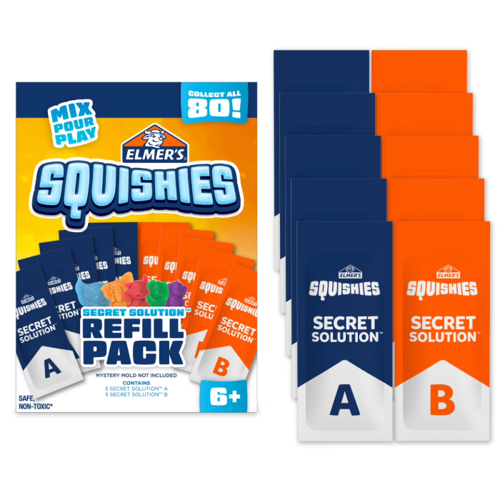 Elmer’s Squishies Refill Pack, Creates 5 Additional Mystery Characters