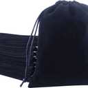 Sansam Velvet Gift Bags with Drawstring, 20pcs 4.8x6.0 Inch Black Drawstring Velvet Cloth Jewelry Pouches