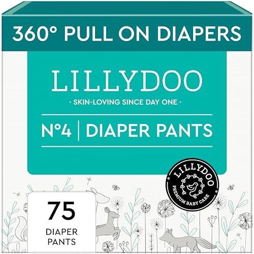 Diaper Pants Toddlers - Size 4 (20-32 lbs), Half-Monthly Supply (75 Count), Skin-Friendly, Ultrasoft, Chlorine-Free, Snug Fit & Absorbent Pull On Diapers