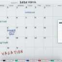 Audio-Visual Direct Magnetic White Calendar Glass Dry-Erase Board Set - 4' x 3' - Includes Magnets, Hardware & Marker Tray