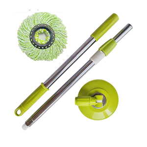 HJRYJS Spin Mop Replacement Mop Handle, 360 Degrees Rotating Telescopic Replacement Mop Stick with Robust Reinforced Plastic Disc for Spin Mop Cleaning System (Plastic,Green)
