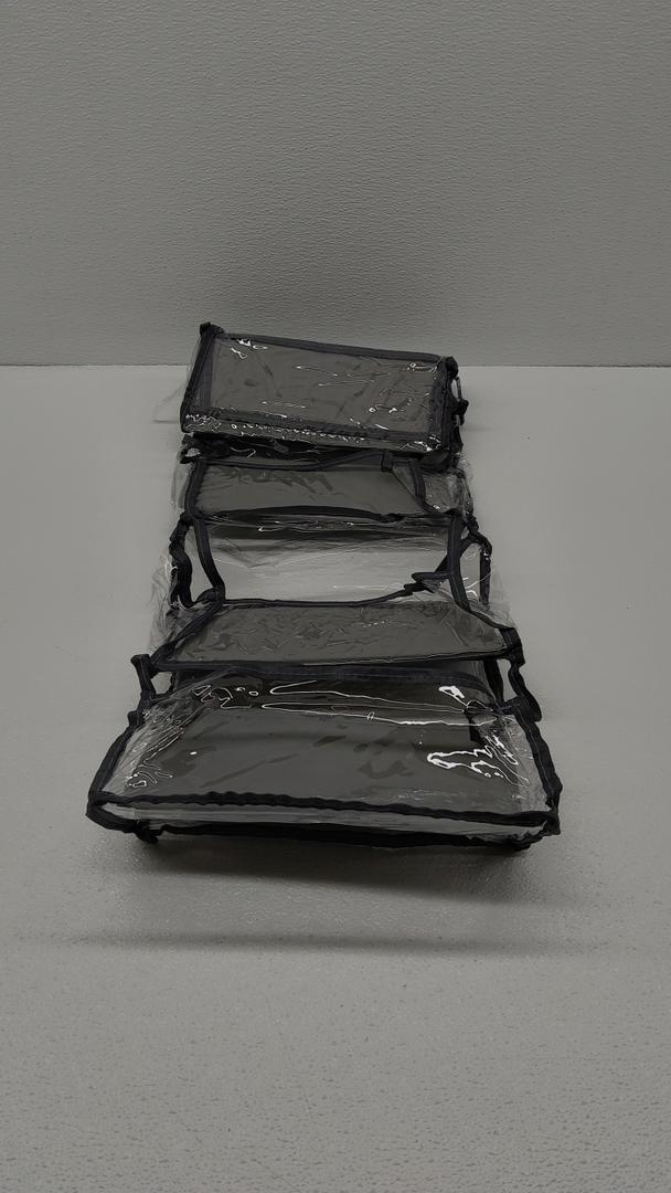 Fixwal 6-Shelf Over The Door Hanging Pantry Organizer Hanging Storage with Clear Plastic Pockets Behind The Door Storage Organizer with 3 Small PVC Pockets for Closet Bedroom Bathroom (Grey)