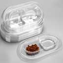 24 Pcs Disposable Pet Bowls Anti Ant Cat Dog Food Bowls Large Cat Wet Food Dishes Plastic Double Dish Water No Spill Non Tip Non Slip for Outdoor Pets Small Medium Size Dogs