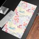 L-SPOUTTO Gaming Mouse Pad Large Desk Mat XXL Mouse Pad Non-Slip Rubber Base Keyboard Pad Waterproof Desktop Mat for Laptop Computer Work Game Home Office-Meadow with Flowers