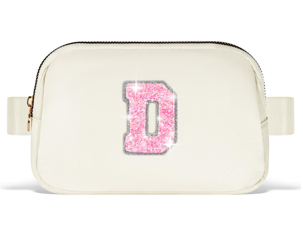 Uygafly Gifts for Girls Teens Kids - Birthday Gifts for Daughter Sister Her,Teen Girl Essentials,Travel Essentials,Cute Teen Trendy Stuff Waist Packs Belt Bag Crossbody Bag | Cream,Initial S