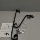 Wall Mounted Stair Handrails, 1-2 Steps Wrought Iron Hand Railing, Grab Rail Single Post Handrail for Outdoor Porch Steps, Black
