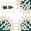 3 Sets Christmas Lights, 150 Count 33 FT Each Mini String Lights, Clear Green Wire Fairy Light, 120V UL Certified Connectable Xmas Tree Light for Holiday Patio Party Outdoor Decoration, Warm White
