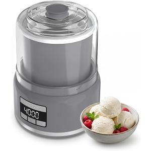 Ice Cream Maker Machine, 2.1 Quart Double Insulated Machine, Soft Serve Ice Cream, Gelato, Sorbet and Frozen Yogurt Maker, Fast Cooling, Visible Feeding Port, Easy 3-Button Control