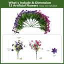 Artificial Flowers for Outdoor Faux Flower Spring Decoration, 12 Bundles Fake Plants Silk Daisy Bulk UV Resistant Realistic for Outside Porch Patio Balcony Planter Yard Garden Home Decor(Purple)
