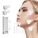 40 Pcs Face Tape Lifting Invisible with String for Wrinkles, Jowls, Neck, Eye, Waterproof High Elasticity V Shape Lift Tape Stickers, Instant Makeup Bands