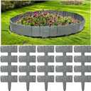 20pcs Garden Edging Border No Dig 9 Inch Tall Landscape Edging Border, Plastic Garden Edging Stone Look Border for DIY Outdoor Yard Landscaping Flower Bed and Grass