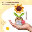 Gossby Teacher Appreciation Gifts - Thank You for Helping Me Grow - Mother's Day, Birthday, Graduation, End of Year, Thank You, Teacher's Day Gift from Student - Handmade Positive Sunflower Crochet