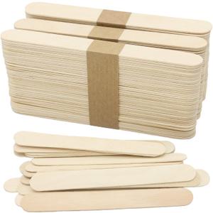 WISYOK 120 Pcs Wood Craft Sticks 5.9 Inch, Ice Cream Sticks, Jumbo Sticks, Popsicle Sticks, Ideal for Building Model, Kids Handicraft, and Creating Craft Projects