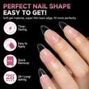 UNA GELLA Medium Almond Gel Nail Tips Half Matte 312pcs Almond Gel Nails No C Curve Clear False Fake Nails Effective Nail Extensions for DIY Art Salon-Level Press On Nails, 12 Sizes