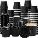 100 Pcs 4oz Paper Espresso Cups Ripple Wall Hot Cups For Coffee Disposable Coffee Cup Paper Hot/Cold Drinking Cups for Party, Picnic, Travel and Events