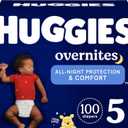 Huggies Overnites Nighttime Baby Diapers, Size 5 (27+ Lbs), 100 Count Extra Absorbent Overnight Diapers Designed To Keep Your Baby Dry And Comfortable Through The Night