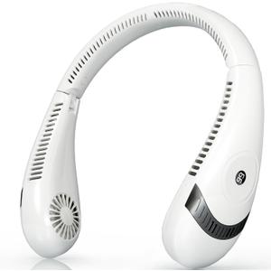 OLV Neck Fan 5000mAh Rechargeable Battery Portable Fan 360 Bladeless Cooling 3 Speeds Powerful Airflow Personal Foldable Neck Fan Gifts for Men Women Home Office,Travel,Sports,Golf,Camping White OLV Neck Fan 5000mAh Rechargeable Battery Portable Fan 360 Bladeless Cooling 3 Speeds Powerful Airflow Personal Foldable Neck Fan Gifts for Men Women Home Office,Travel,Sports,Golf,Camping White
