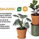 Fiskars LifeWell Watering System for Houseplants, Self-Watering Indoor Plant Stand with Siphon Action, Waters Up to 6 Plants, 33" Reach