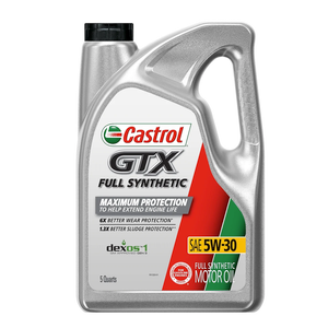 Castrol GTX Full Synthetic 5W-30 Motor Oil, 5 Quarts