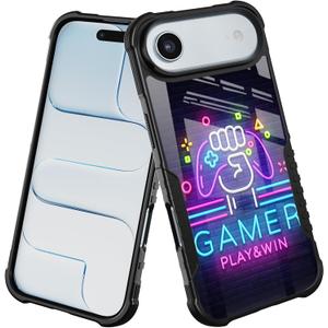 Compatible with iPhone 17 Air Case Design for Boys Kids Men, Gamer Play Game Win Easter [Shockproof Bumper] [Anti-Scratch] [Anti-Slip] Heavy Duty Protection Cover