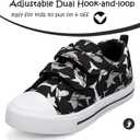 K KomForme Toddler Boys & Girls Shoes Kids Canvas Sneakers with Cartoon Dual Hook and Loops, 8 Toddler