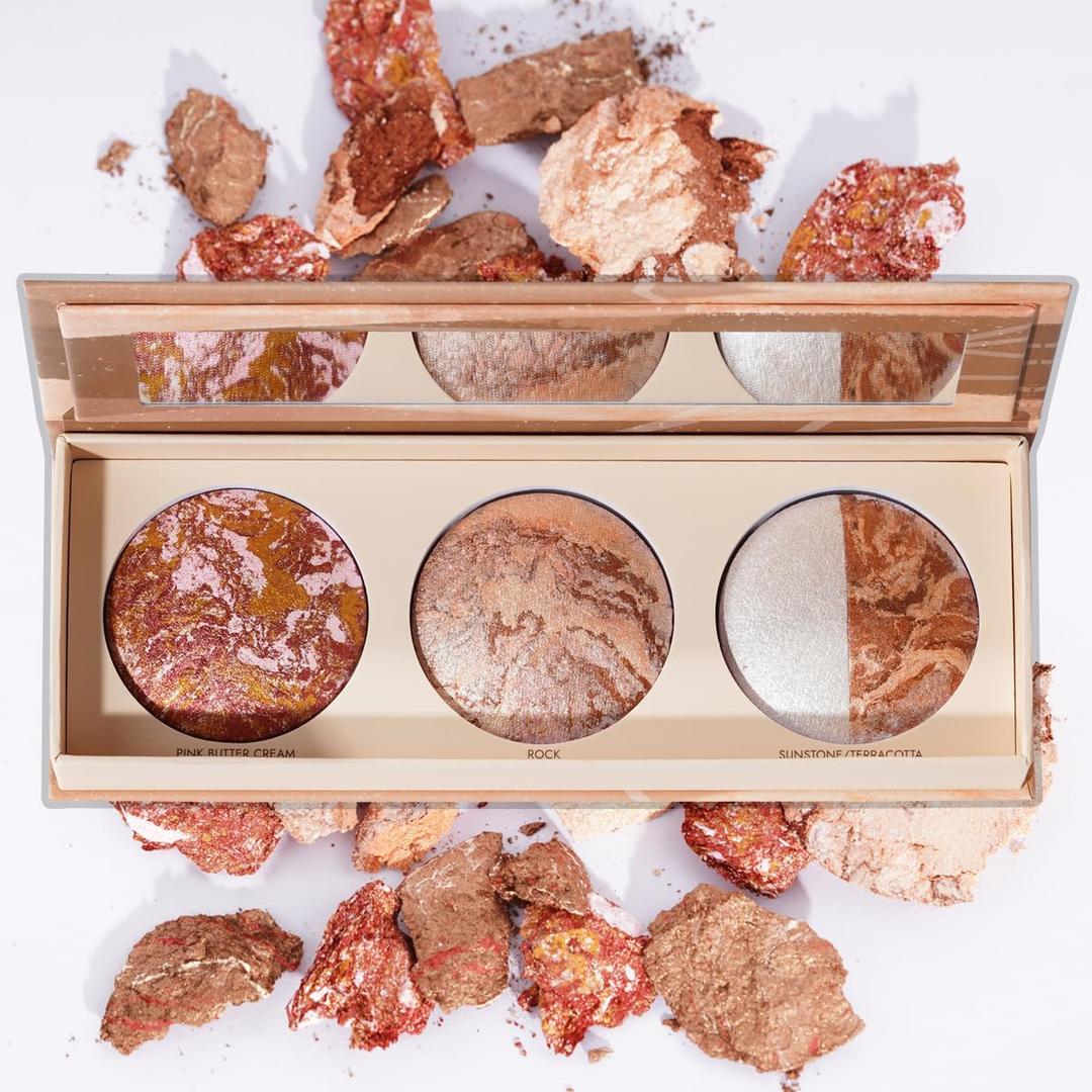 Best Baked Palette, Pink Butter Cream, rock, Sunstone Terracotta, and 7 color Eyeshadows - Travel-Friendly, Multi-Use Powder for Eye, Long-lasting Wear, Travel Makeup with Mirror Cruelty Free