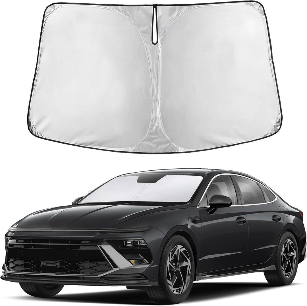 EcoNour Windshield Sunshade Compatible for Hyundai Sonata 2020-2024 2025 2026, Sun Visor for Front Windshield & Window Sun Shade Cover, UV Heat Blocker & Protector, Car Accessories
