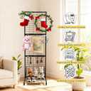 Foldable Grid Wall Panels, Gridwall Panels with Folding Baskets, Tool-Free Assembly and Folding, for Storage and Retail Merchandise Display (Black), 23.62 x 19.68 x 76.37 inches