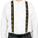 Buckle-Down Suspenders, Christmas Lights Black Multi Color