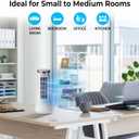 Comfort Zone 12-Inch Oscillating Desktop Tower Fan Ultra-Slim Bladeless Design with 2 Speeds, Electronic Touch Controls & Carry Handle Quiet Portable Personal Fan for Bedroom, Dorm, or Office