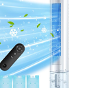 Evaporative Air Cooler, 35" Windowless Air Conditioner Portable, 3 Speeds, 1.2L Water Tank, 3 Ice Packs, 20ft Remote, 7H Timer, No Hose No Window Needed,70 Oscillating Portable AC Unit for Room