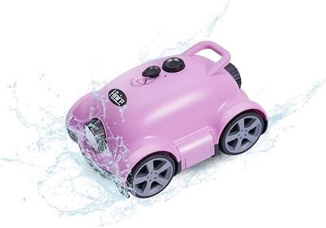 Hinice Cordless Robotic Pool Cleaner, Automatic Pool Vacuum Robot for In-Ground/ Above Ground Pools, 150 Min Runtime, IPX8 Waterproof, 2200 Sq Ft Coverage (Pink)