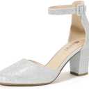 IDIFU IN3 Closed Toe Heels for Women High Chunky Block Heels Women's Pumps Comfortable Dressy Wedding Bride Party Homecoming Prom Work Shoes Fashion Ankle Strap Round Toe Dress Shoes 11