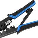 RJ45 Crimp Tool for Cat5 Cat5e Cat6, RJ-11, 6P/RJ-12, 8P/RJ-45 Crimp, Cut and Strip RJ45 Crimping Tool, Portable Ethernet Crimper Networking Tools(Non-Pass Through Type)